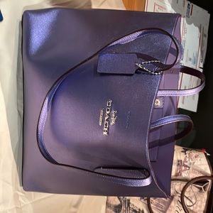 Large tote Metallic silver